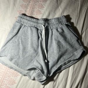 Sweat pants material shorts! I’ve worn these probably over 10 times!